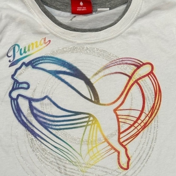 Puma Sparkly Rainbow Puma T Shirt - Picture 2 of 5